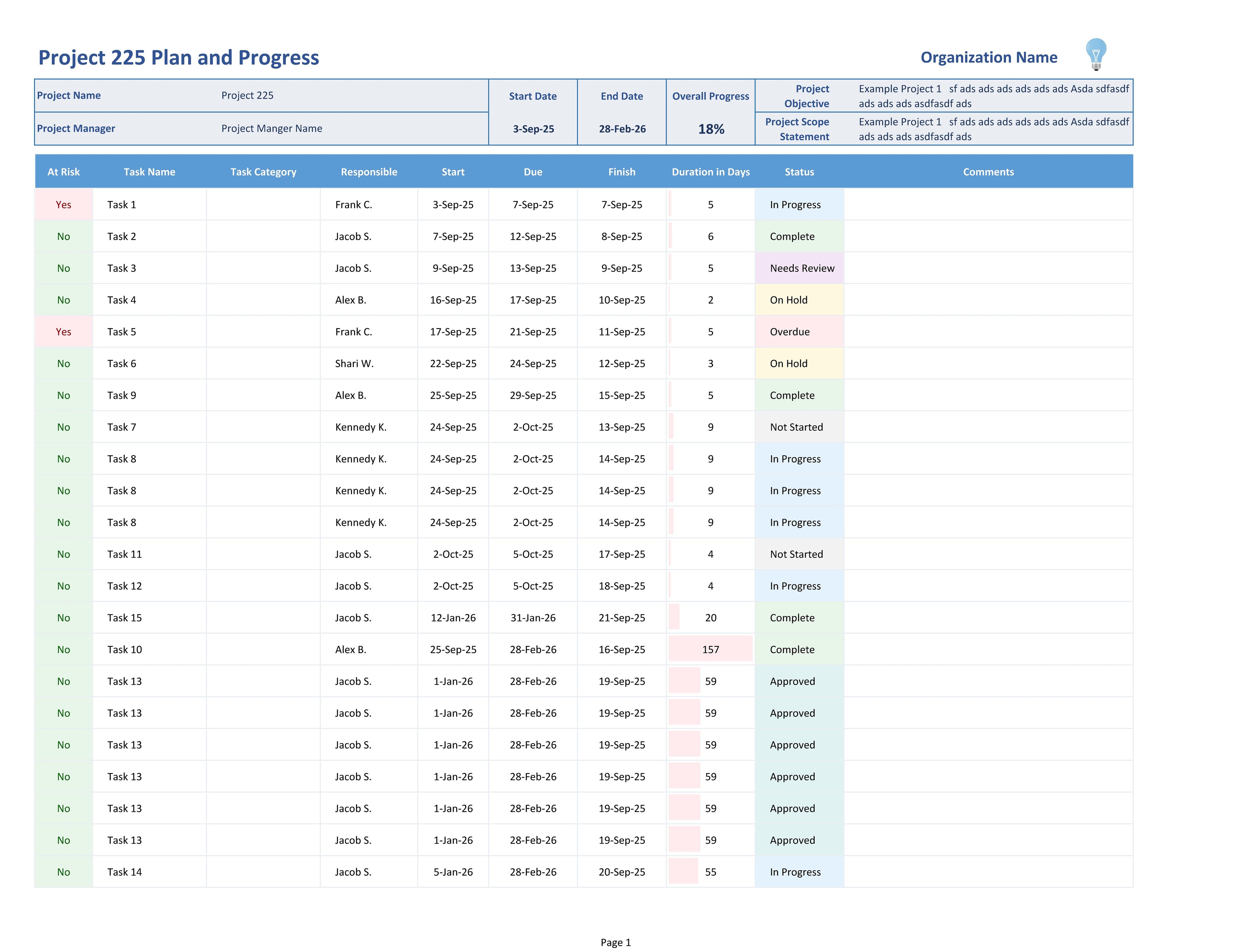 All-in-One Project Planner & Progress Tracker