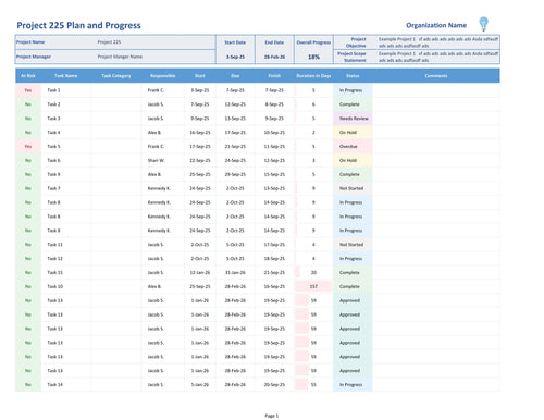 All-in-One Project Planner & Progress Tracker